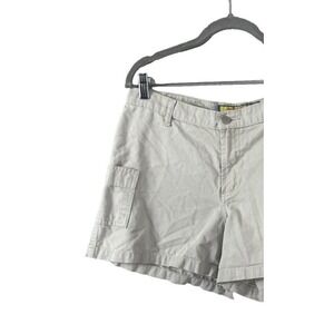 VTG Y2K Womens Khaki Shorts 11 Mid-Rise Cargo Utility Pockets Preppy Summer Camp